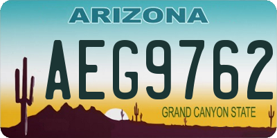 AZ license plate AEG9762