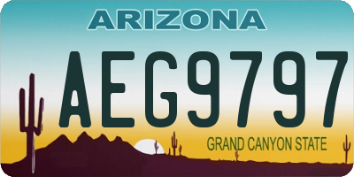 AZ license plate AEG9797
