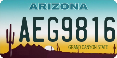 AZ license plate AEG9816