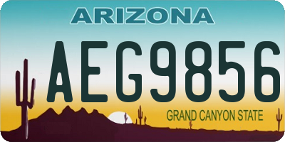 AZ license plate AEG9856