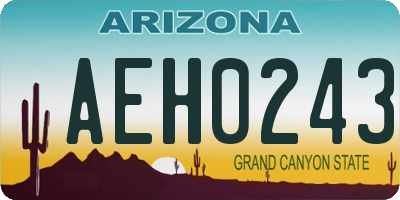 AZ license plate AEH0243
