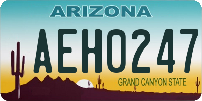 AZ license plate AEH0247