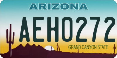 AZ license plate AEH0272
