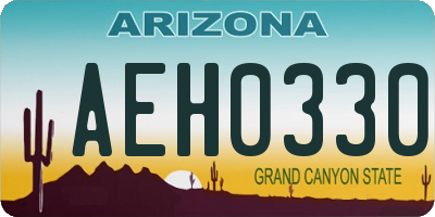 AZ license plate AEH0330