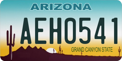 AZ license plate AEH0541