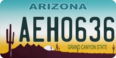 AZ license plate AEH0636