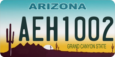 AZ license plate AEH1002