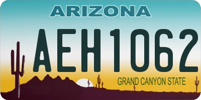 AZ license plate AEH1062