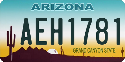 AZ license plate AEH1781