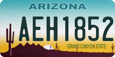 AZ license plate AEH1852