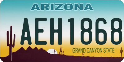 AZ license plate AEH1868
