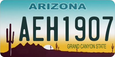 AZ license plate AEH1907