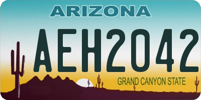 AZ license plate AEH2042