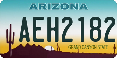 AZ license plate AEH2182