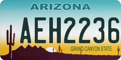 AZ license plate AEH2236