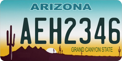 AZ license plate AEH2346