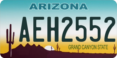 AZ license plate AEH2552