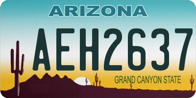 AZ license plate AEH2637