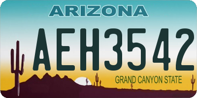 AZ license plate AEH3542