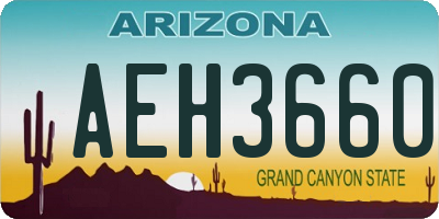 AZ license plate AEH3660