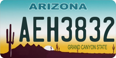 AZ license plate AEH3832