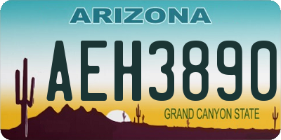 AZ license plate AEH3890