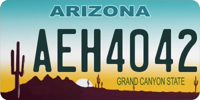 AZ license plate AEH4042