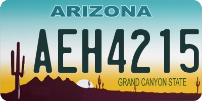 AZ license plate AEH4215
