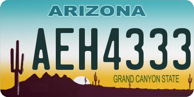 AZ license plate AEH4333