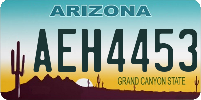 AZ license plate AEH4453