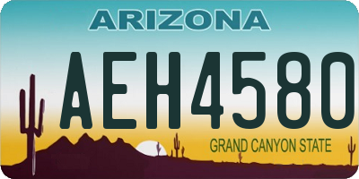 AZ license plate AEH4580