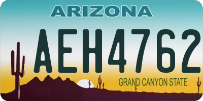 AZ license plate AEH4762