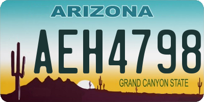 AZ license plate AEH4798
