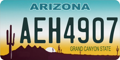 AZ license plate AEH4907