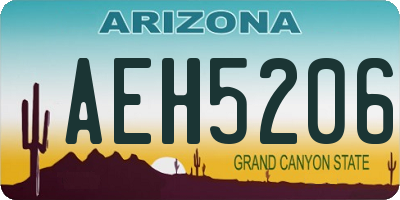 AZ license plate AEH5206