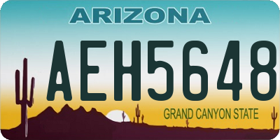 AZ license plate AEH5648