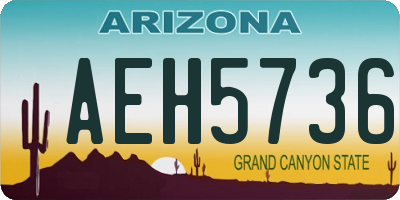 AZ license plate AEH5736