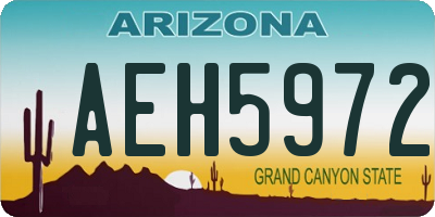 AZ license plate AEH5972