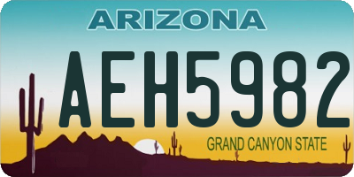 AZ license plate AEH5982