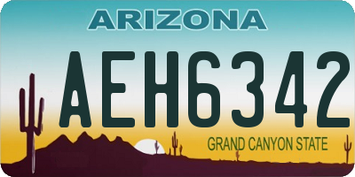 AZ license plate AEH6342