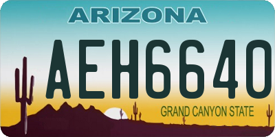 AZ license plate AEH6640