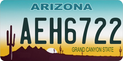 AZ license plate AEH6722