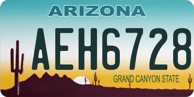 AZ license plate AEH6728