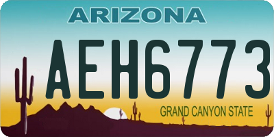 AZ license plate AEH6773
