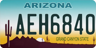 AZ license plate AEH6840