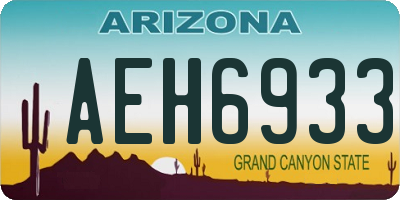 AZ license plate AEH6933
