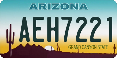 AZ license plate AEH7221