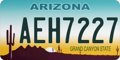 AZ license plate AEH7227