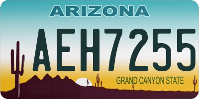 AZ license plate AEH7255