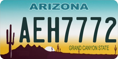 AZ license plate AEH7772